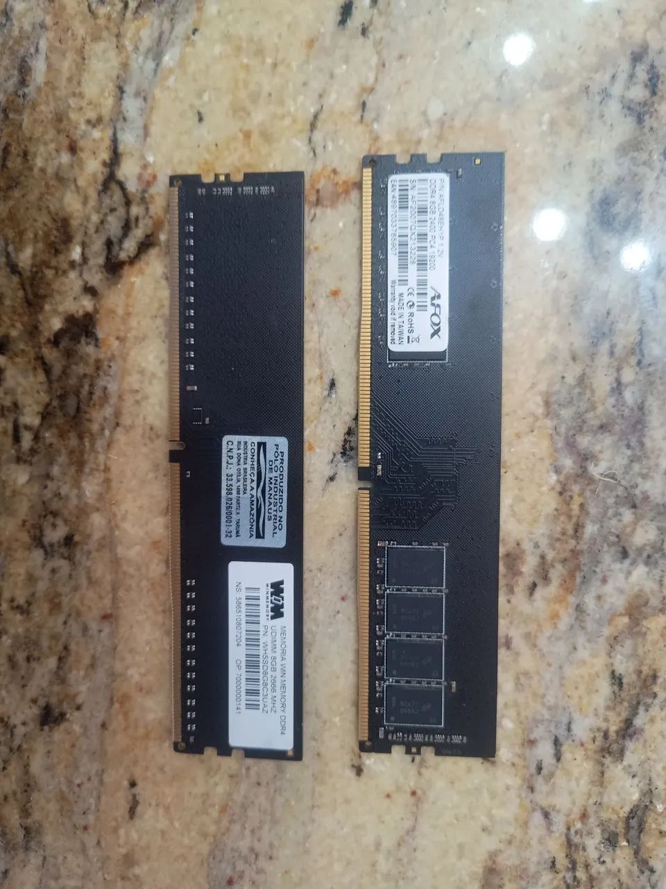 Memórias ram ddr4 8gb