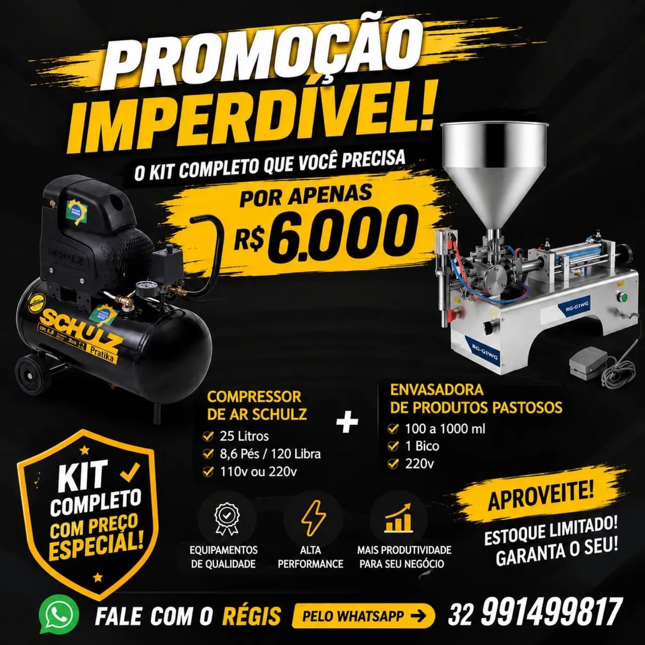 Máquina envasadora e compressor de ar. - Foto 2