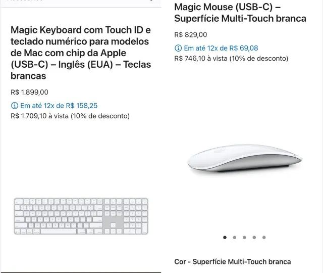 Apple Magic Keyboard Magic Mouse セット Kit Apple Original: Magic Keyboard Numérico + Magic Mouse (Novo Na