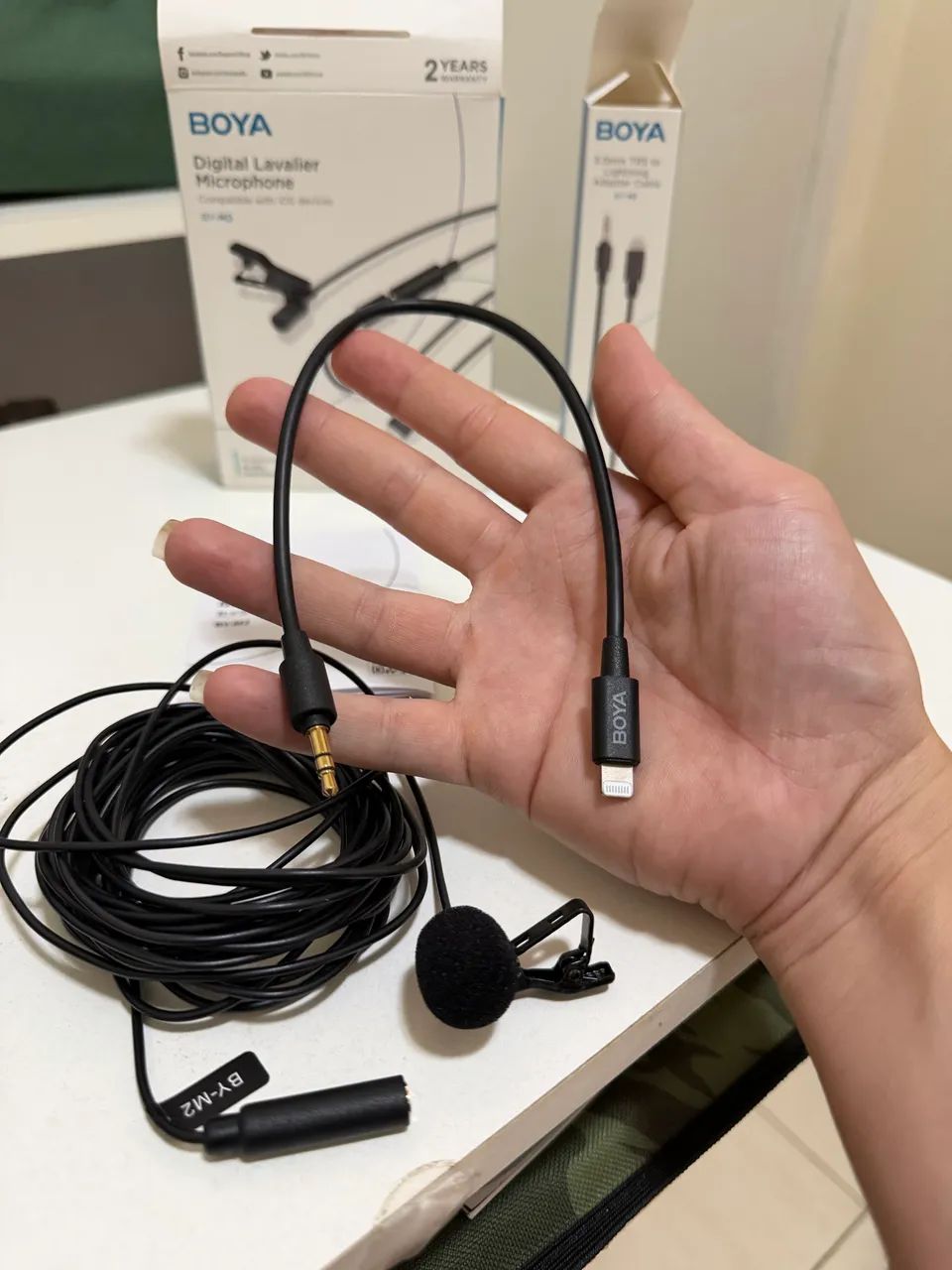 Microfone de lapela BOYA BY-M2 - novo, nunca usado. - Foto 2