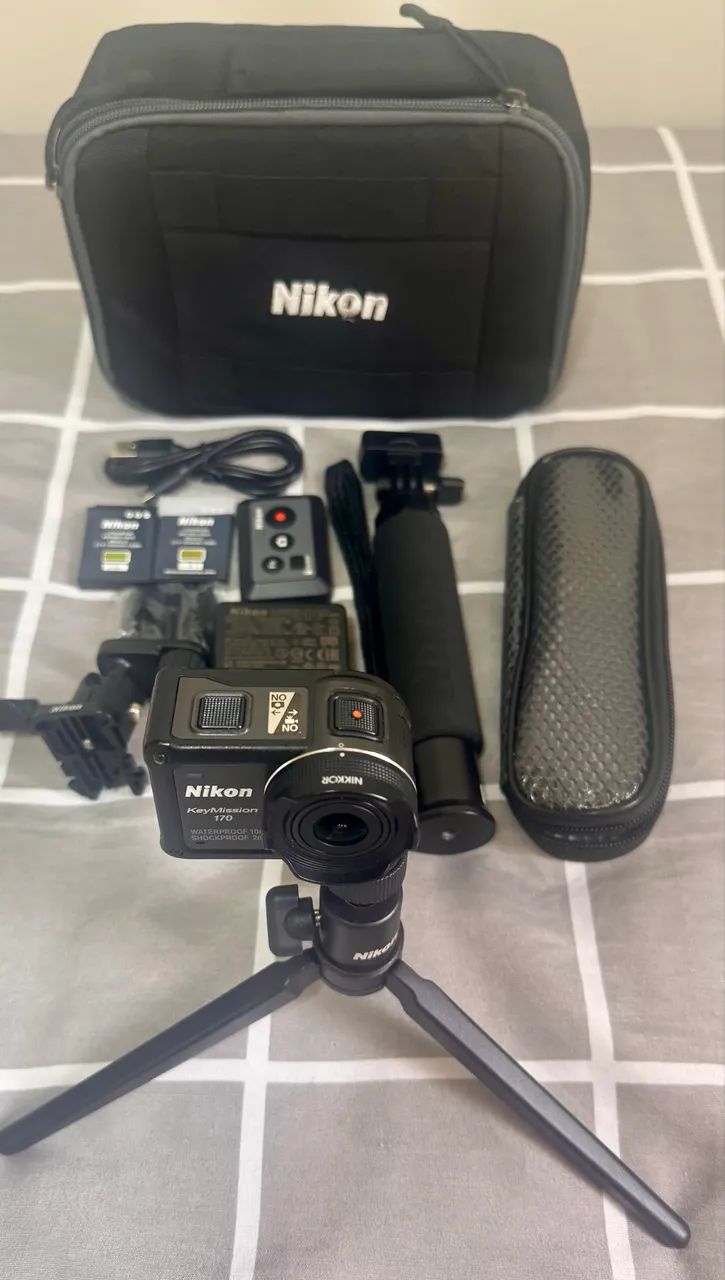 Nikon KeyMission 170 4K - Completa com Todos os Acessórios