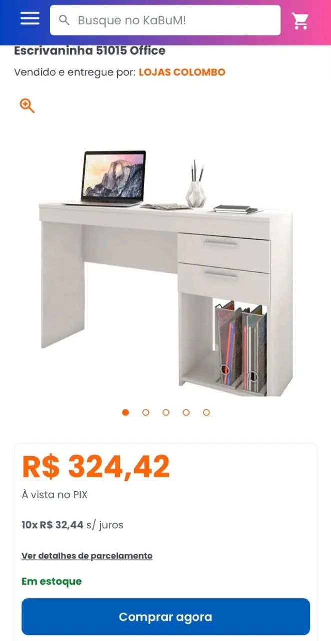 Mesa de Trabalho branco com 2 gavetas - Foto 3