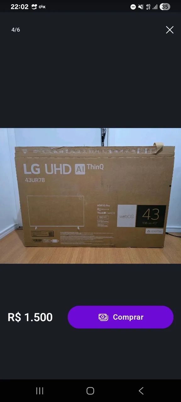 Tv LG 43TU801C0SA Visor quebrado 42 polegadas  - Foto 2