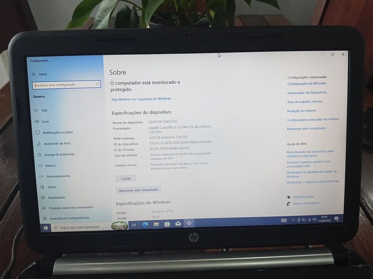 Notebook HP I5 4GB RAM com SSD e Windows - Foto 3