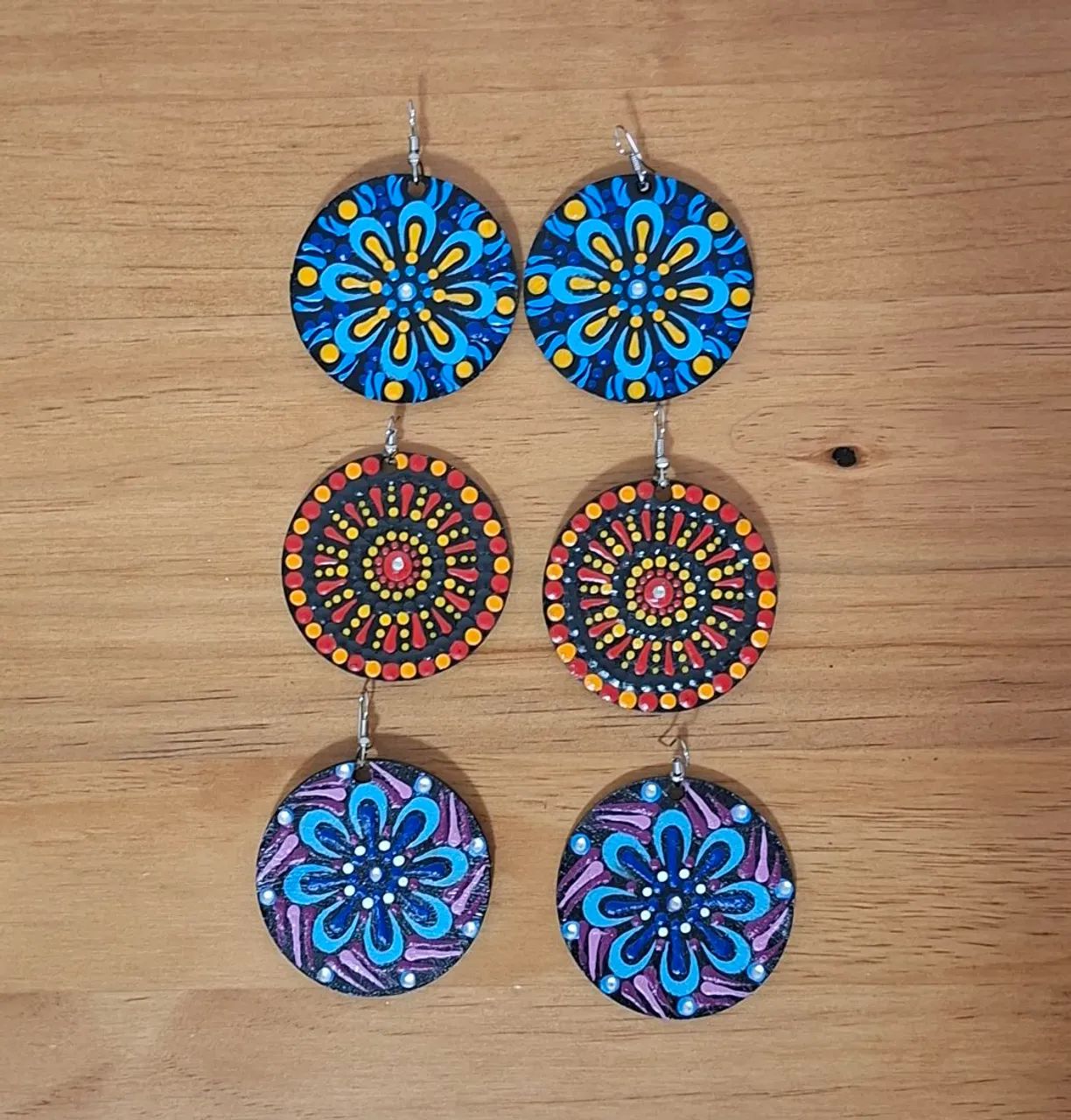 Brincos de Mandalas Artesanais 
