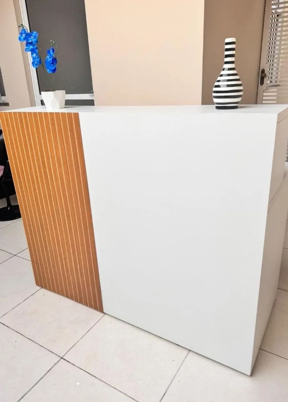 Balcão Receção / Escritório Branco 2 Gavetas - Foto 3