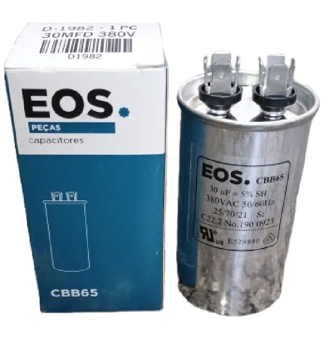 CAPACITOR MARCA EOS DE 30MFD POR 380 VAC MODELO D-1982