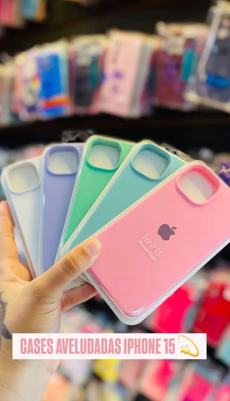 Cases Aveludadas para iPhone 15 