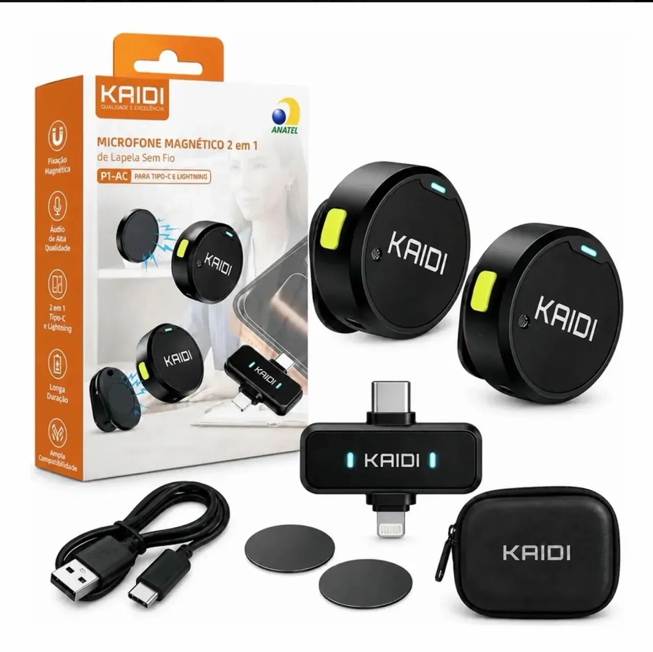 Microfone de Lapela Duplo - kaidi