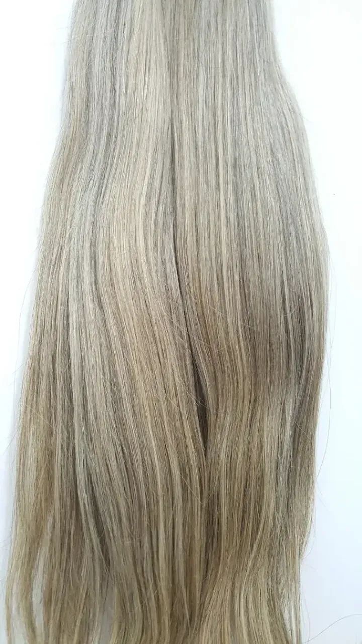 Cabelo Humano Loiro Mesclado Cinza 70 Cm - Foto 3