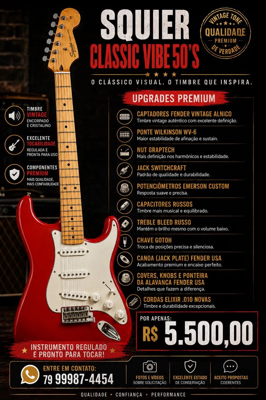 Guitarra squier Classic vibe com updates