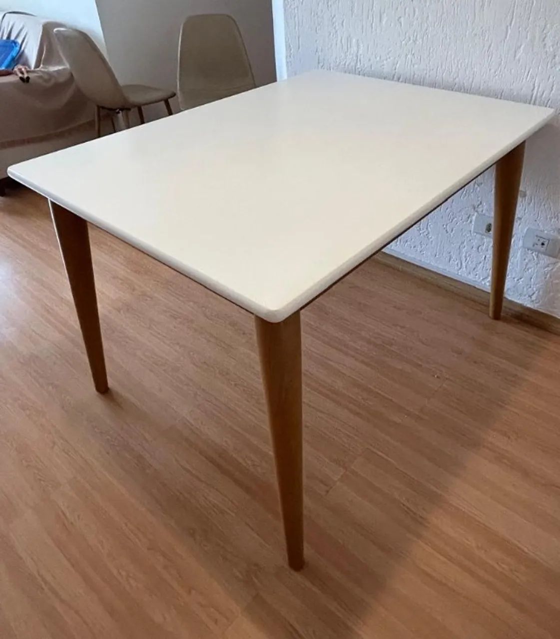 Mesa de Jantar Retangular Branca - Foto 4