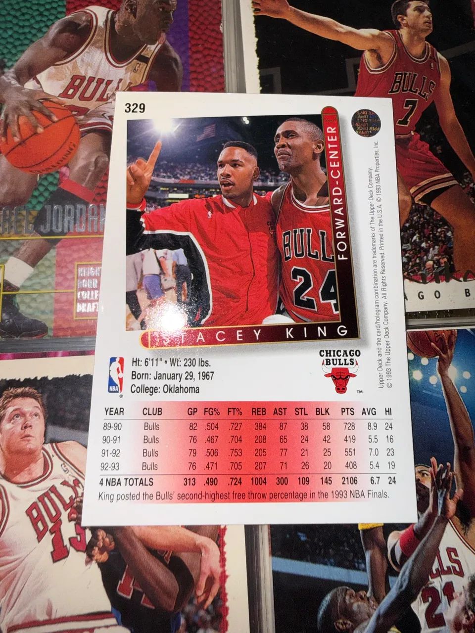 Stacey King 1993-94 Upper Deck #329 Chicago Bulls NBA - Foto 2