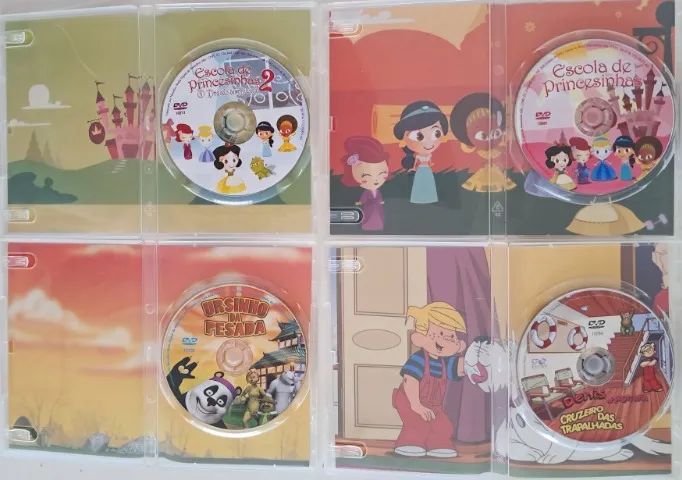 Mini DVD lote com 4 - Escola Princesinhas, Denis o Pimentinha, Ursinho da Pesada - Foto 3