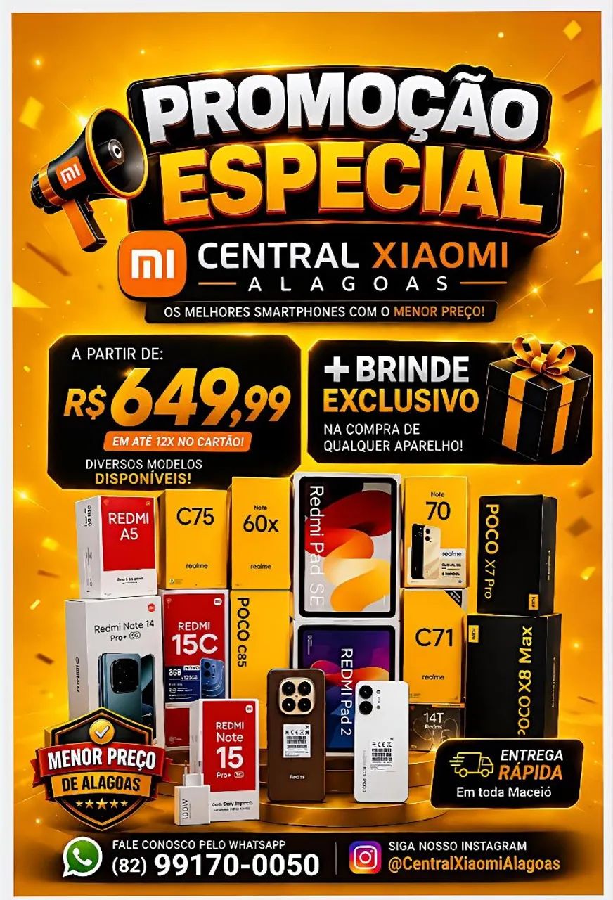 Xiaomi Redmi Note 15 Pro 5G, Poco X8 Pro 5G, note 14 e Diversos Modelos 