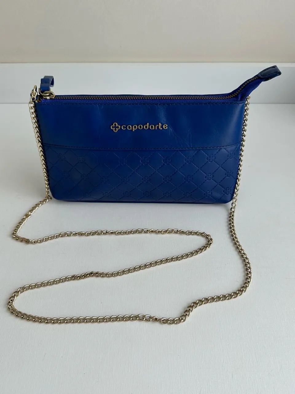 bolsa capodarte azul couro legítimo - Foto 2