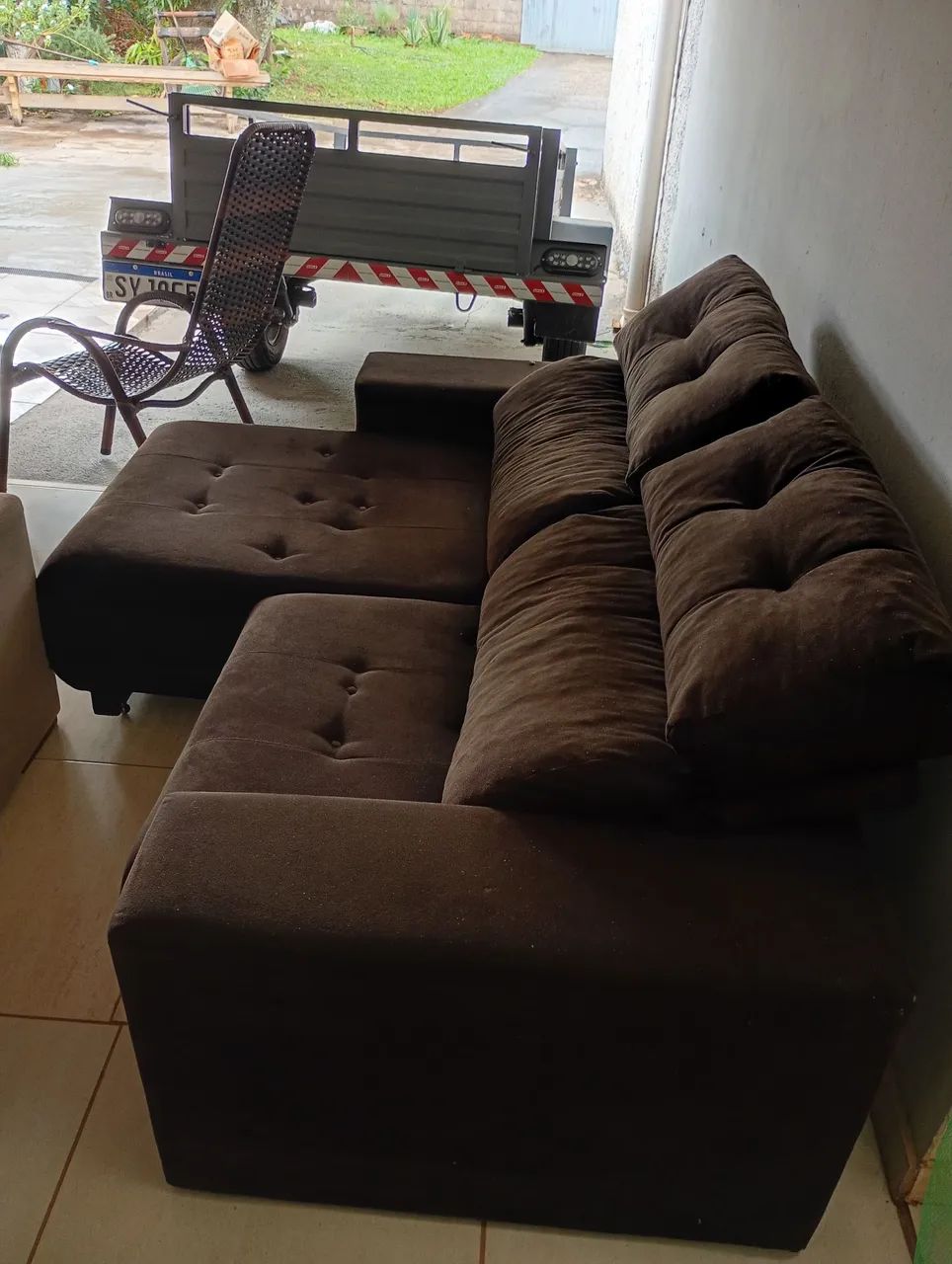 Sofá retrátil e reclinável bem conservado entrego  - Foto 2