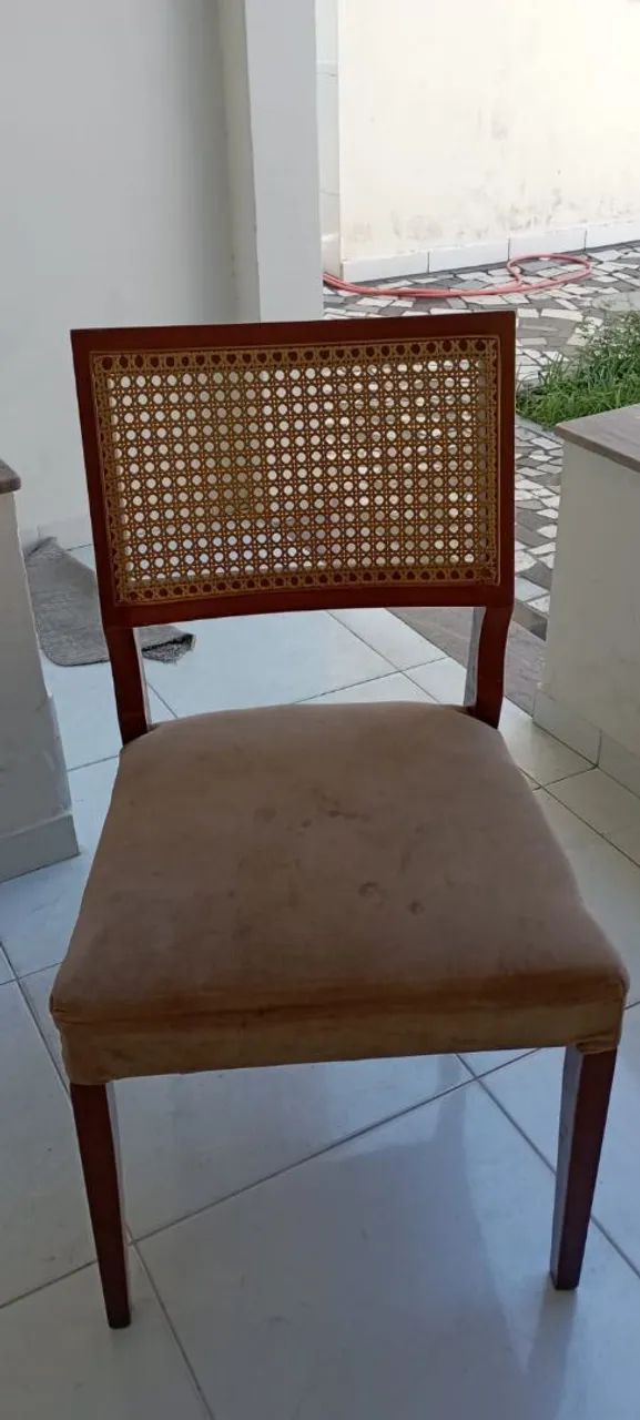 Mesa de vidro 19mm, base de mármore, com 6 cadeiras. - Foto 4
