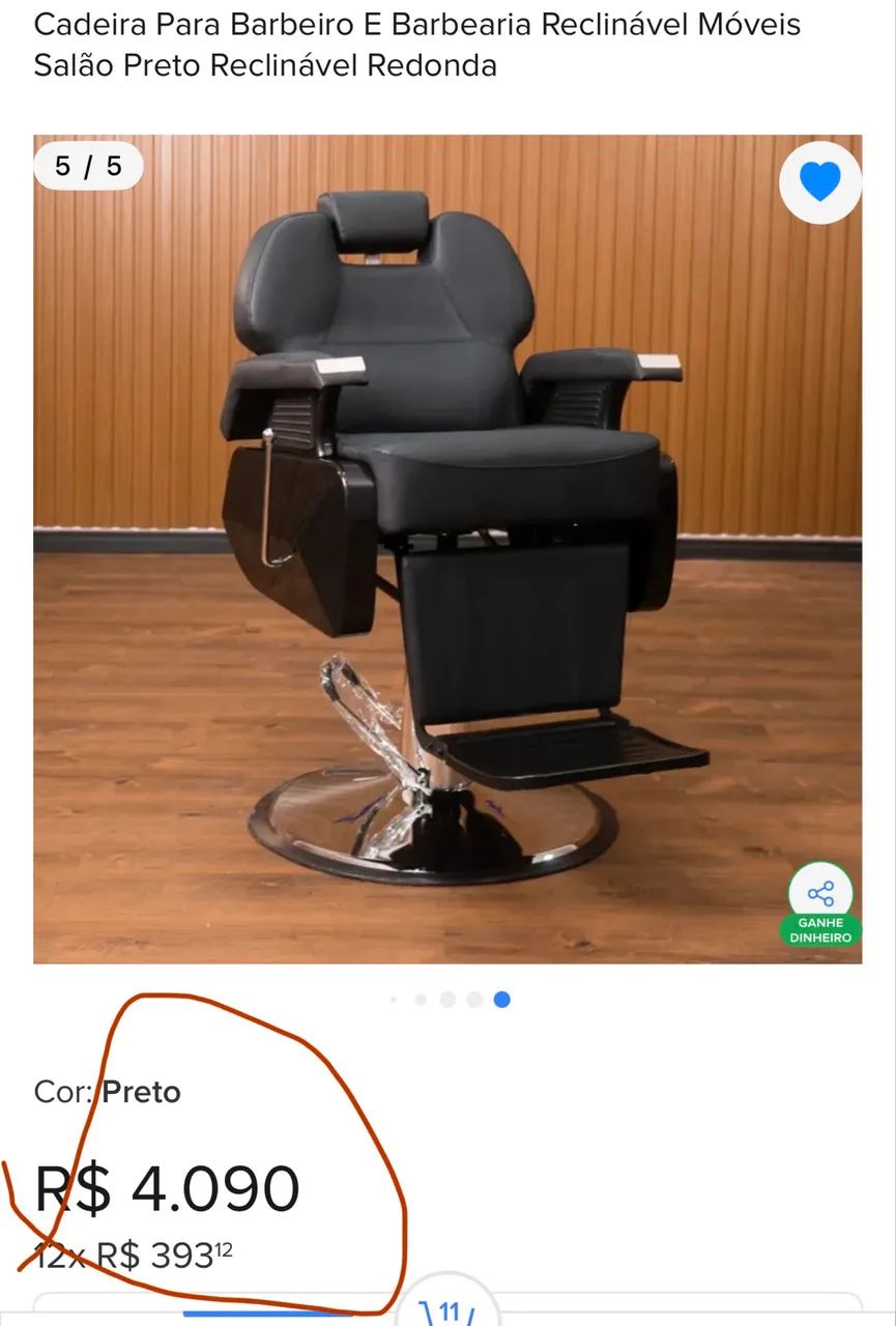 Cadeira de barbeiro nova  - Foto 2