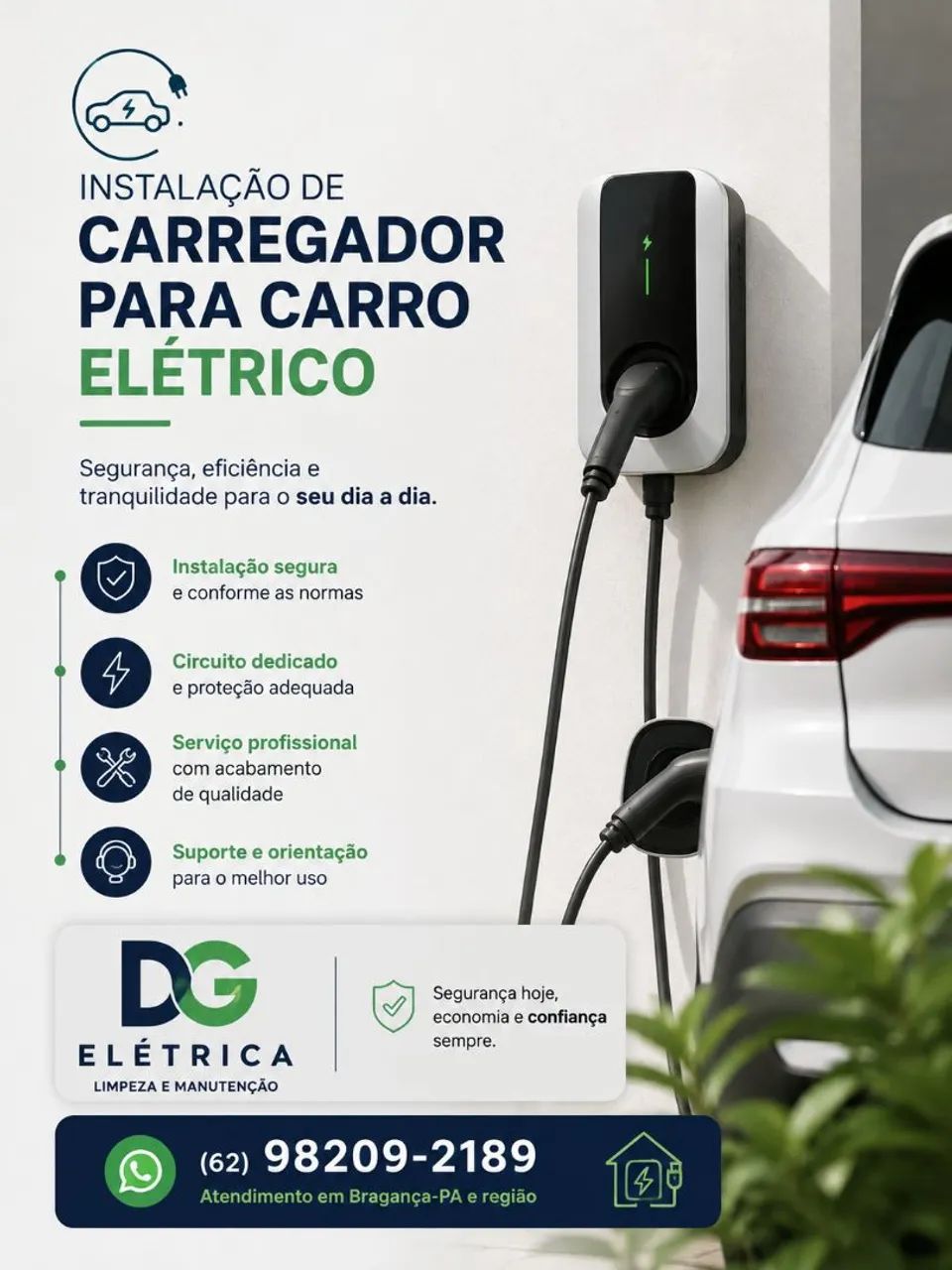 Instalação de carregadores para carros elétricos 