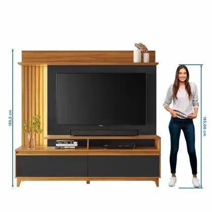 Home NT 1400 C/Detalhe Ripado e LED para TV's até 60 Polegadas Larg. 1.83m  - Foto 4