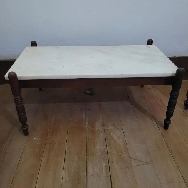 Conjunto 3 mesas (madeira e mármore) - Foto 2