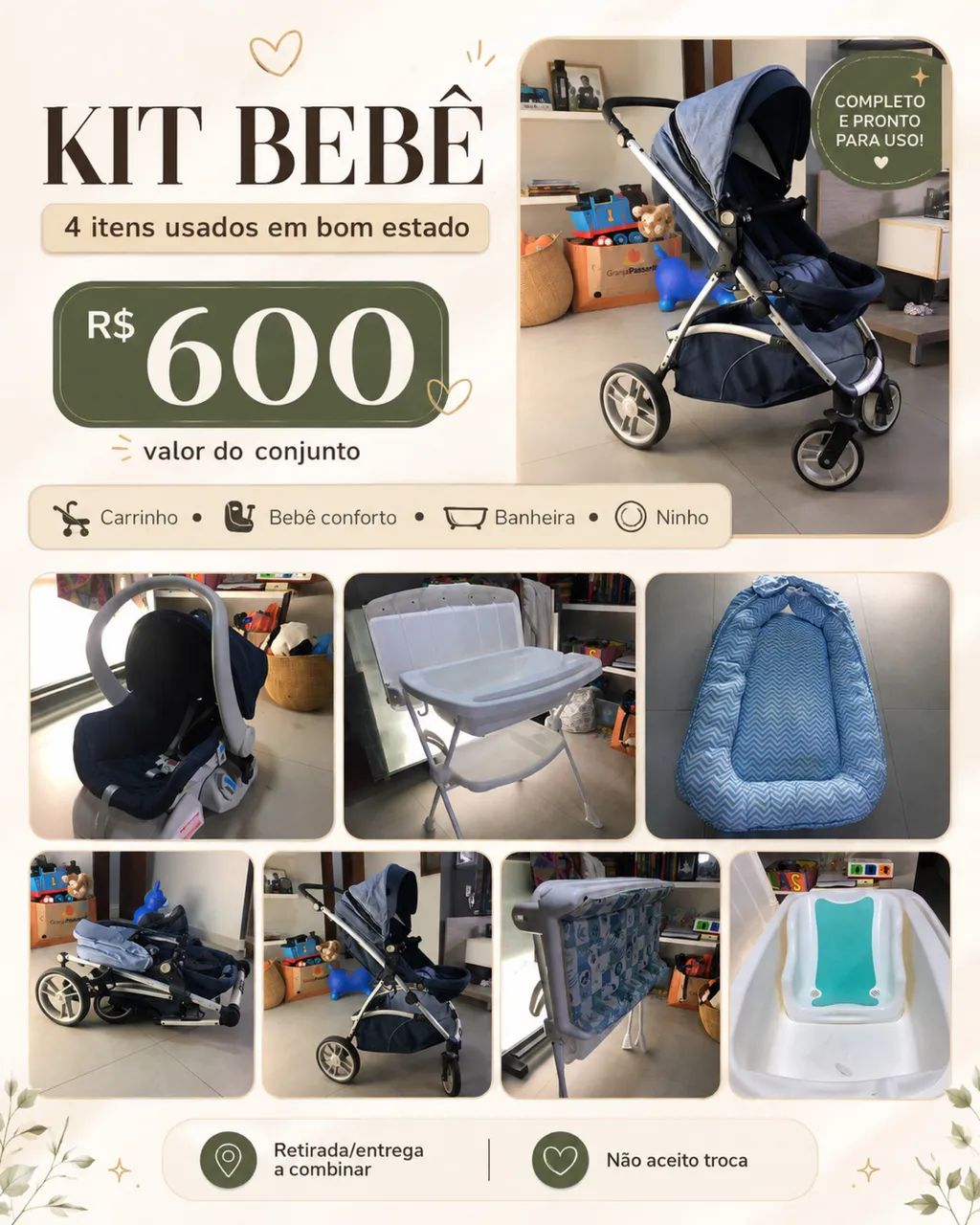 Carrinho de bebê e bebê conforto 