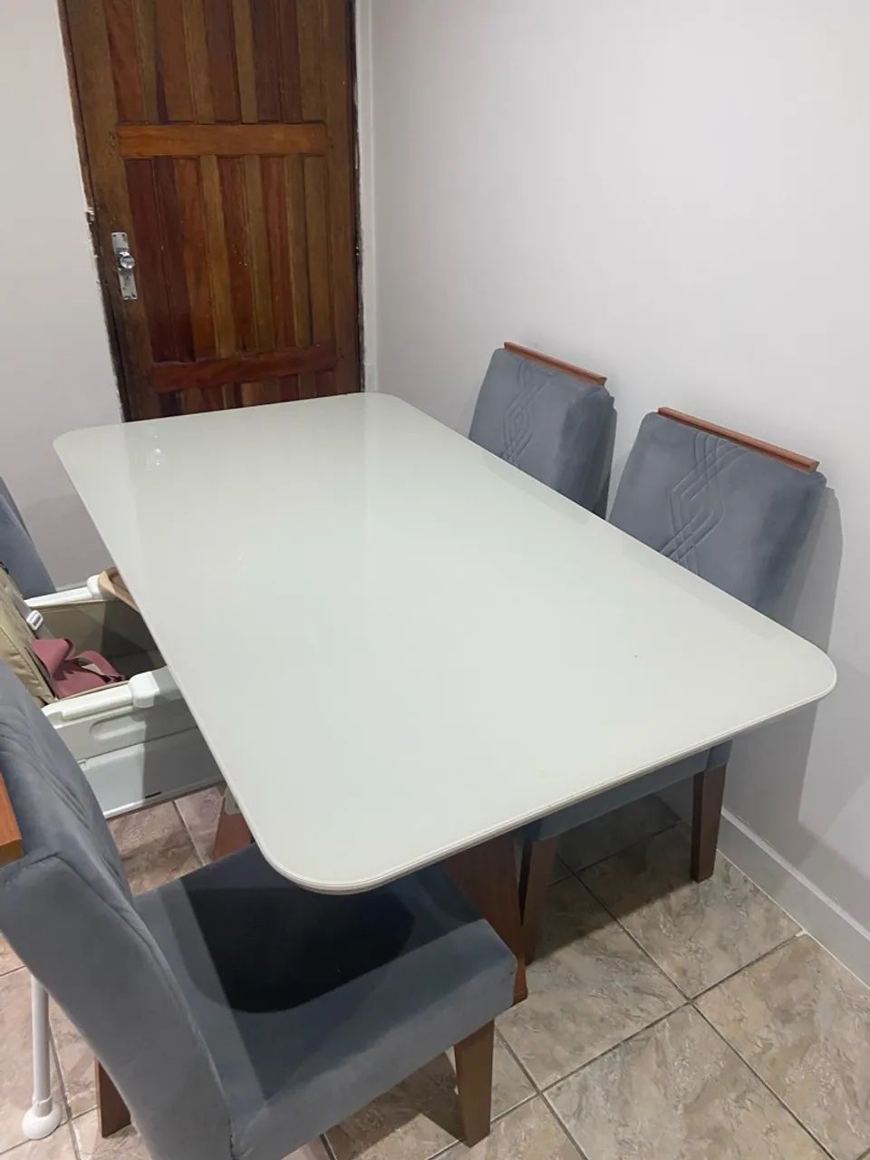 Mesa 4 lugares de vidro 