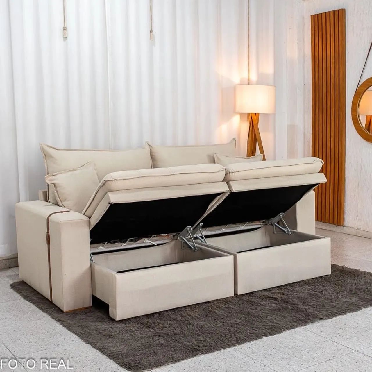 Sofá Cama 2,20m Retrátil Reclinável Com Baú D33m - Foto 2