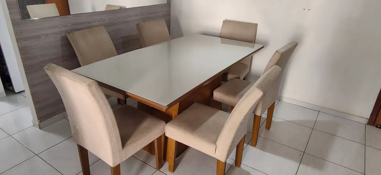 Mesa com 6 cadeiras luxo em estilo  - Foto 2