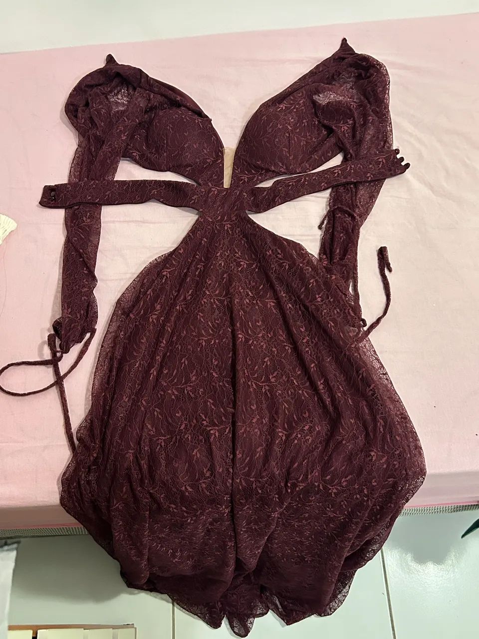 Vestido Longo Amicci Original Vinho - Excelente Estado