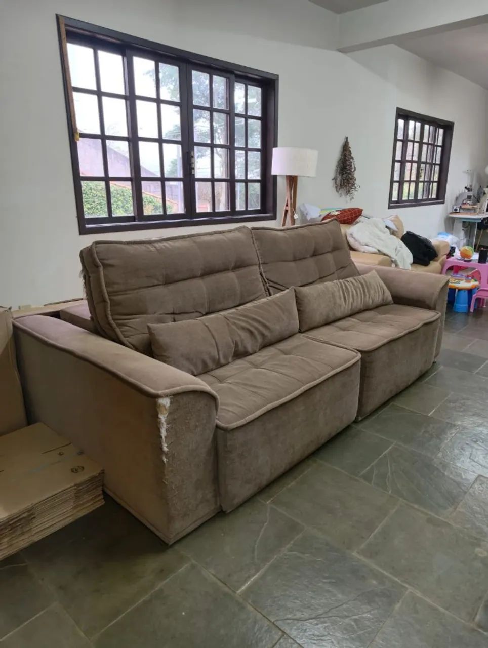 Sofá Retrátil e Reclinável 2,50m Muito Confortável - Foto 2