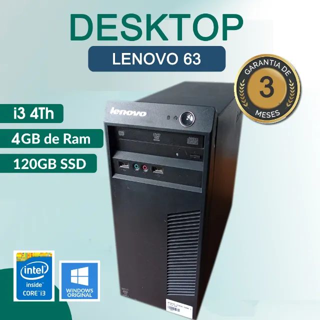 DESKTOP LENOVO i3 BARATO - EM ATÉ 10 X - COM GARANTIA