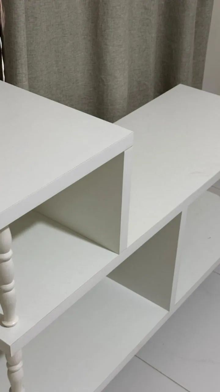 Rack de Madeira Branco Reformado