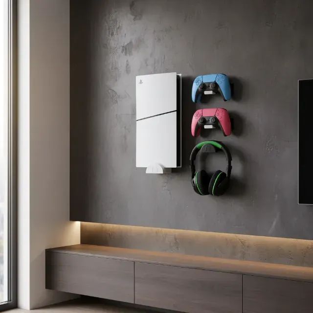 Suporte De Parede Compatível Com Playstation 5 Ps5 - Branco - Foto 4