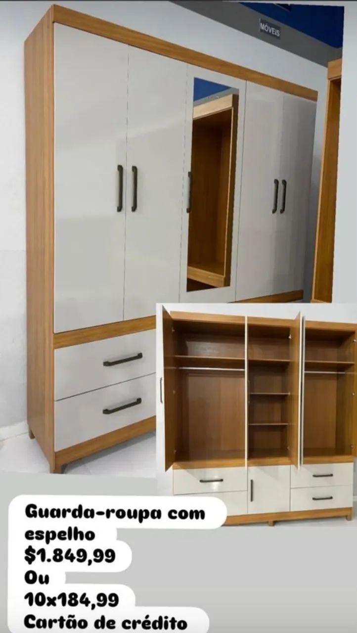 Guarda roupa casal com espelho - super oferta!!