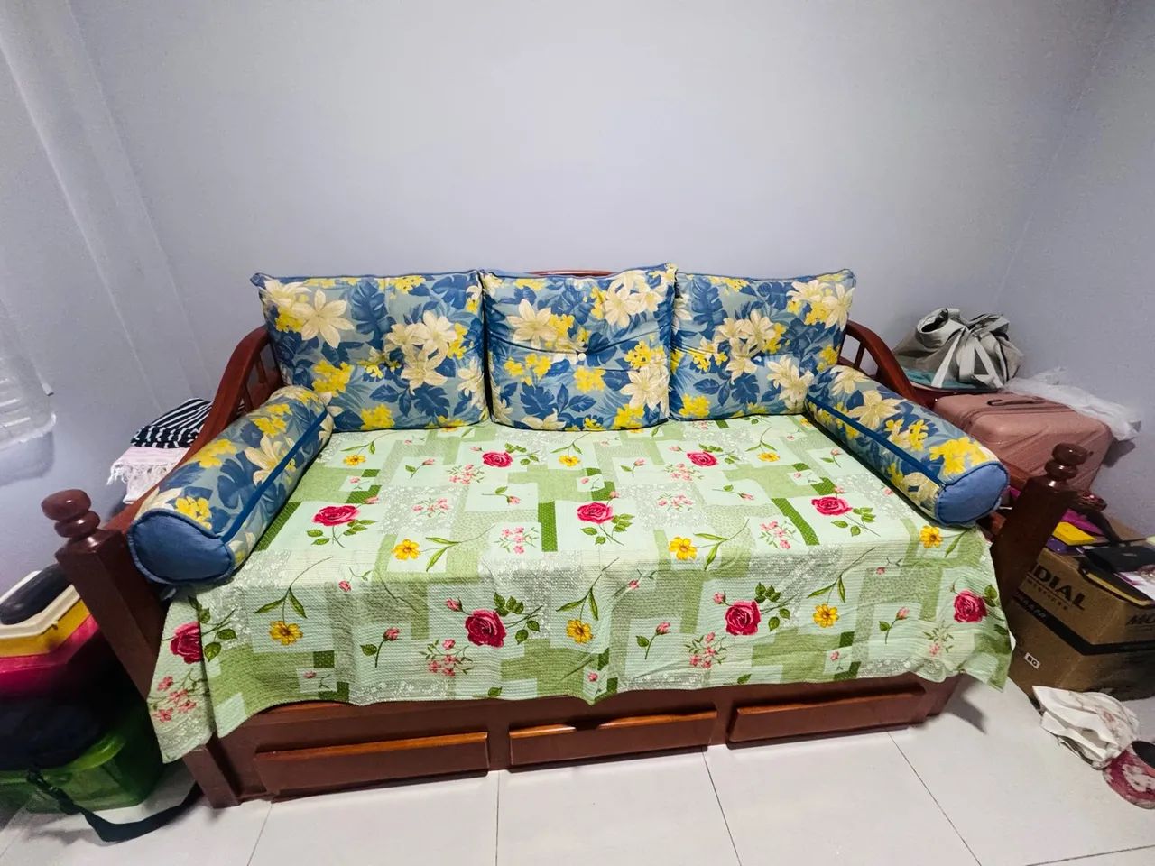 Bi-Cama/sofá de madeira 