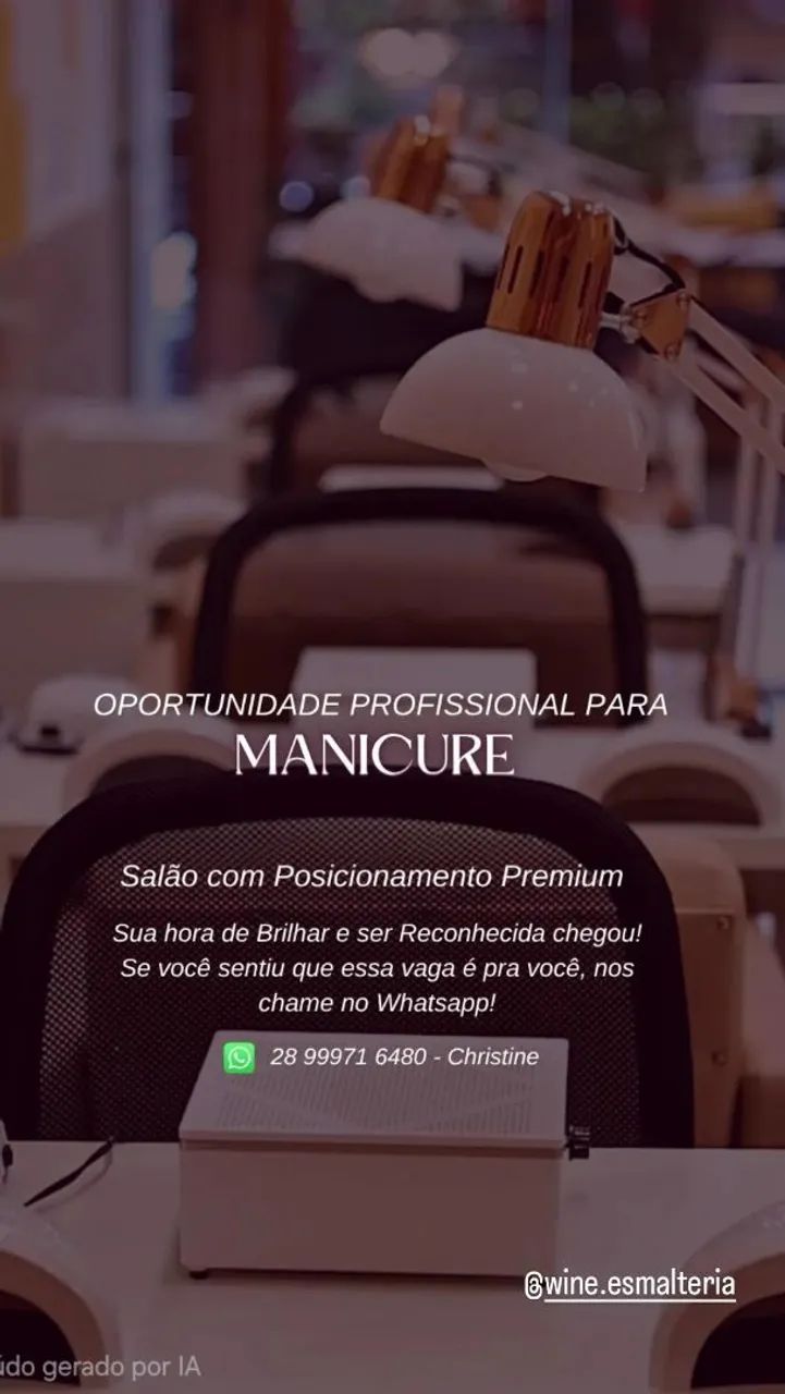 Vaga para manicure 
