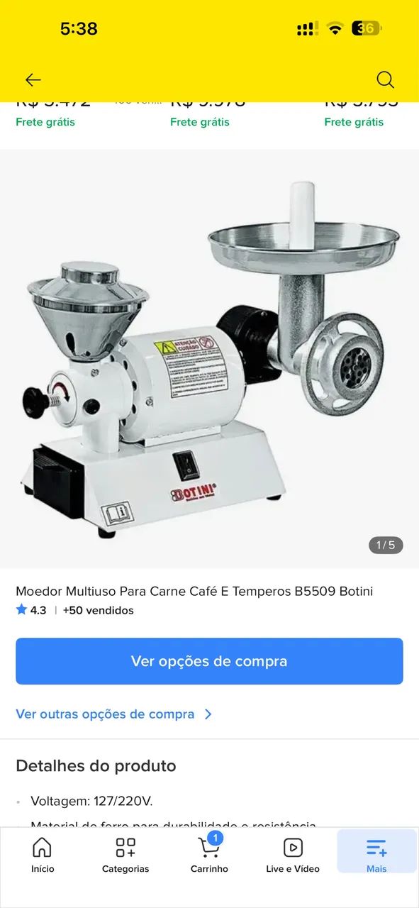 Moedor Multiuso Para Carne Café E Temperos B5509 Botini