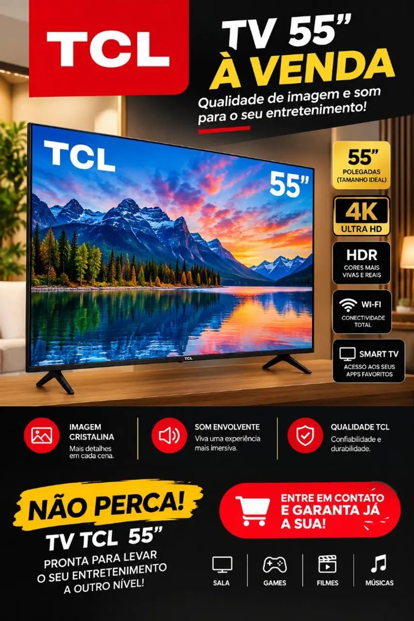 Estou vendendo essa tv, TCL de 55 polegadas 