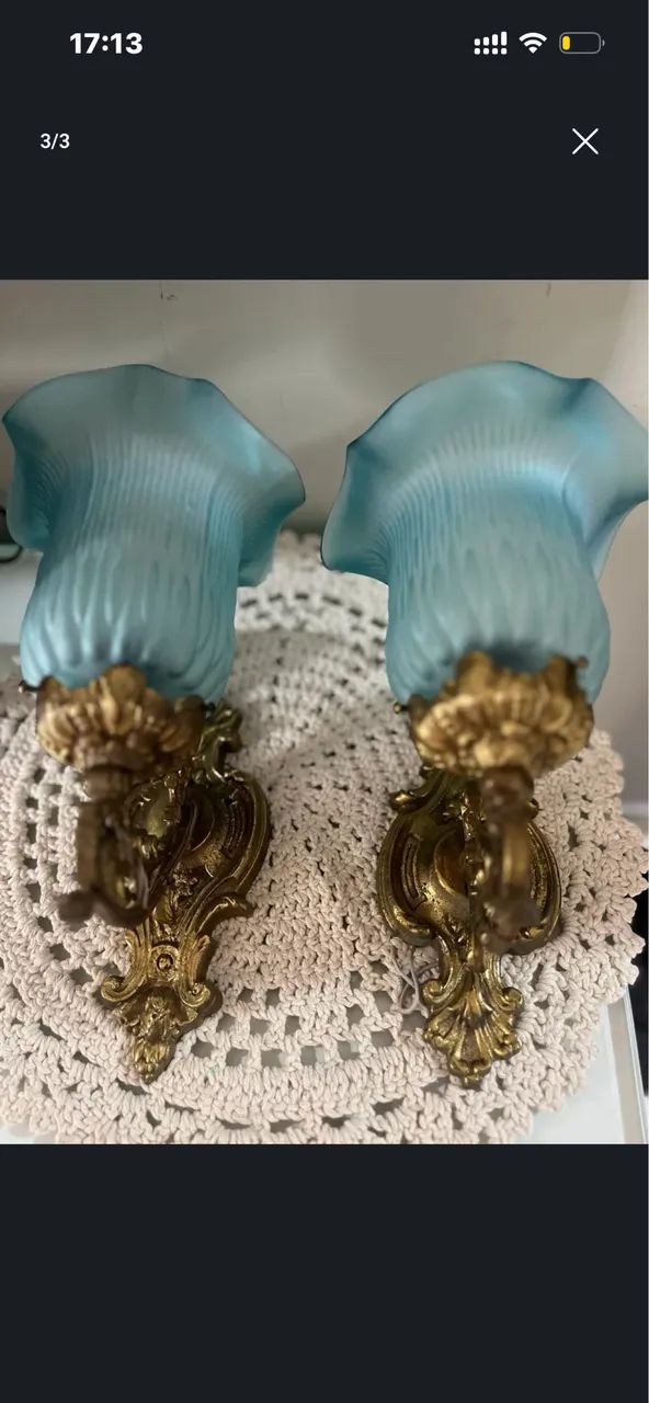 Par de arandelas mais lustre 3 braços  - Foto 2