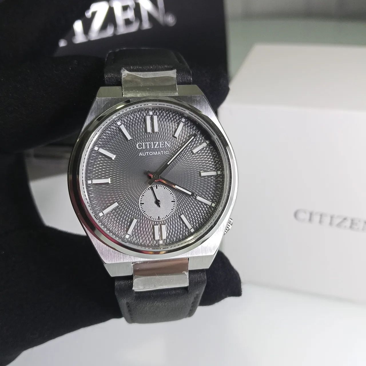 Relógio Novo Citizen Tsuyosa Automático Small Second Grey Dial Sapphire Full Set 40mm