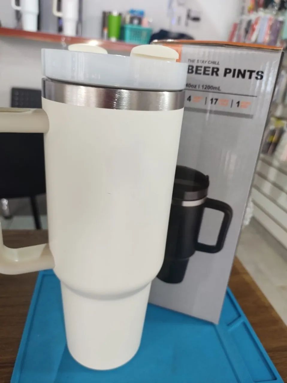Copo Termico 1200 ML Branco - Foto 3