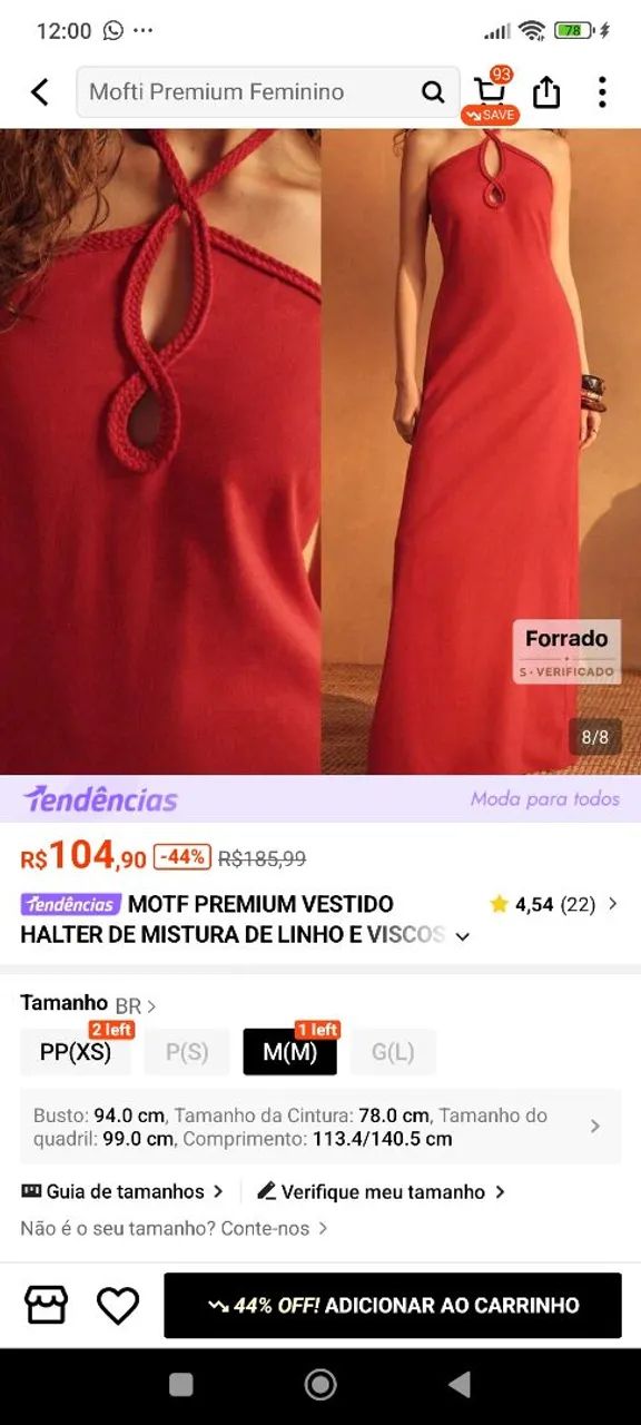 Vestido vermelho linho com viscose  - Foto 5