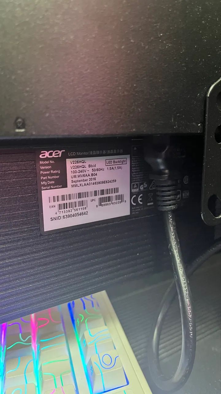 Monitor Acer 21.5" V226HQL - Impecável e Sem Dead Pixels - Foto 4