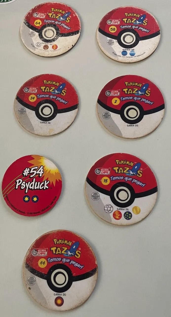 Lote 7 Tazos Pokémon Elma Chips - Dragonair #148 e Ditto #132 - Foto 2