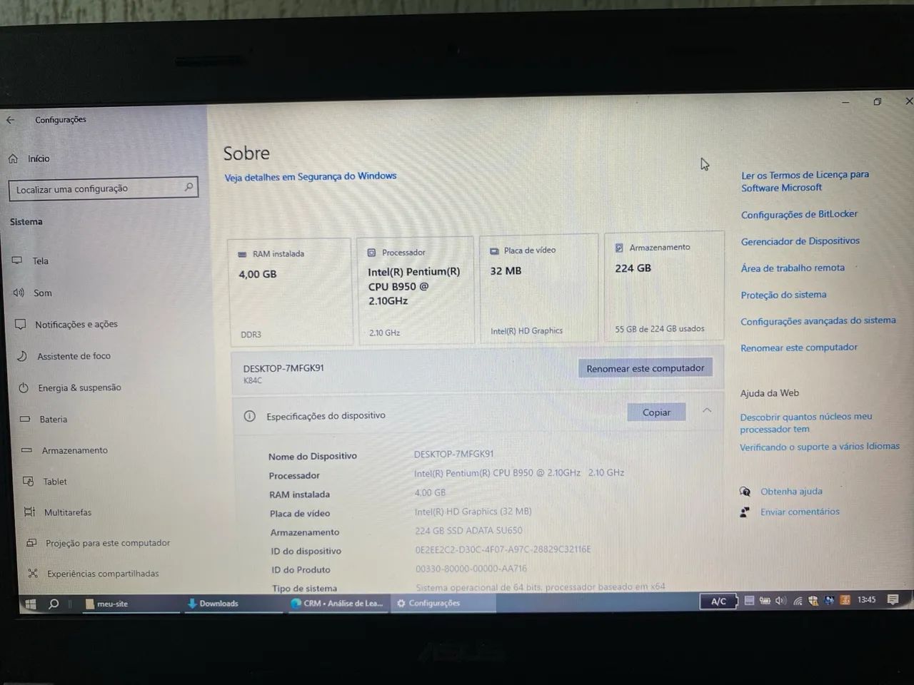 Notebook ASUS SSD 224GB | Ideal para estudos | Windows 10 Pro - Foto 2