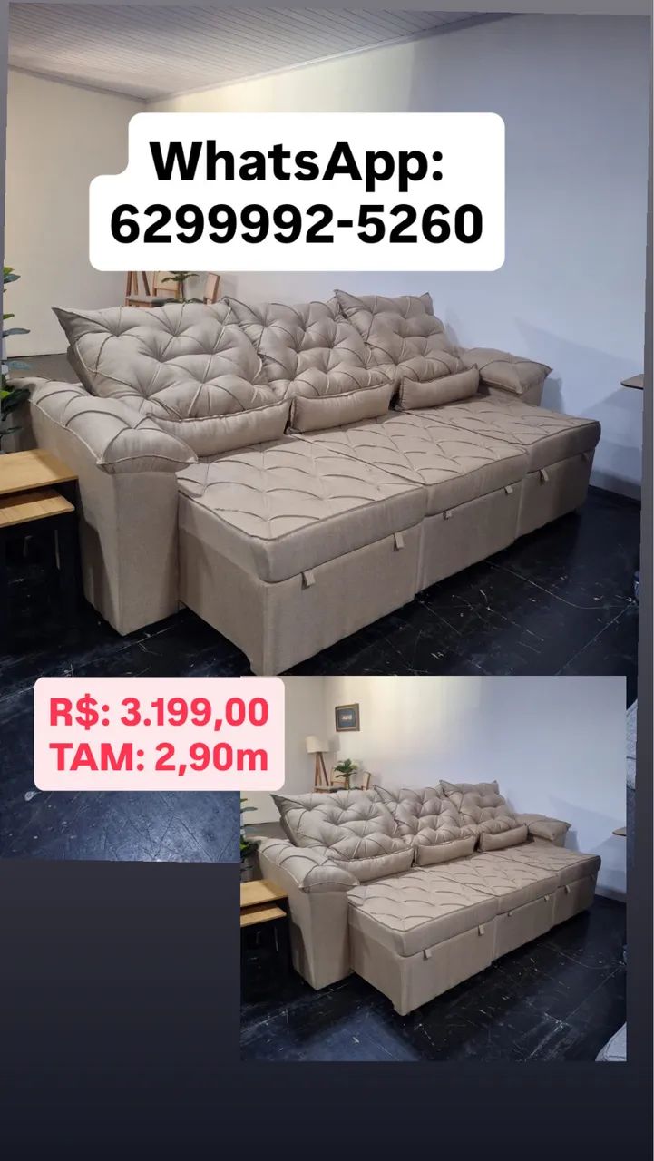 Sofá Pronta Entrega - Retrátil e Reclinável 