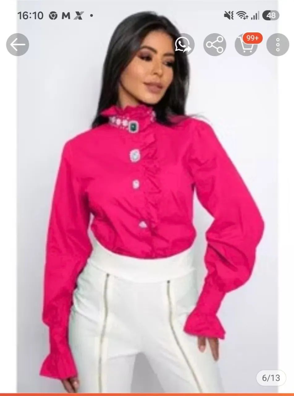 blusa com pedras g nova com até etiqueta