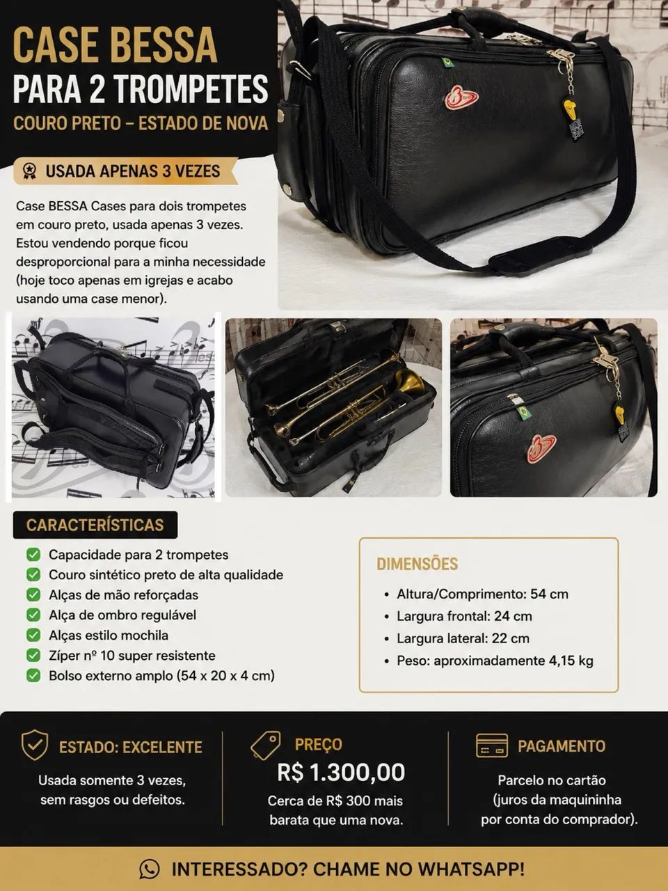 Case/Capa 2/dois trompetes - Foto 2